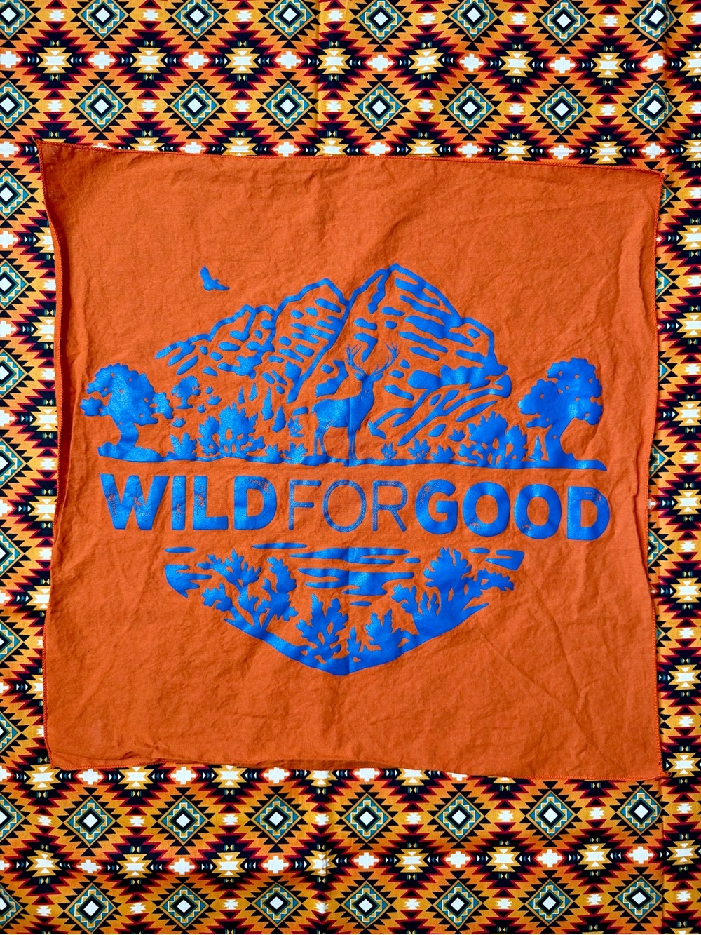 Wild For Good Orange & Blue Bandana ⛰️🦌🌲